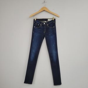 Rag Bone Skinny Jeans In Kensington Dark Blue